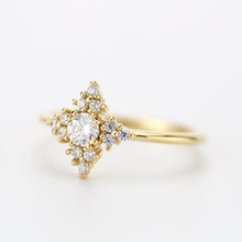 Load image into Gallery viewer, Snowflake diamond ring engagement | unique engagement ring white diamonds - NOOI JEWELRY