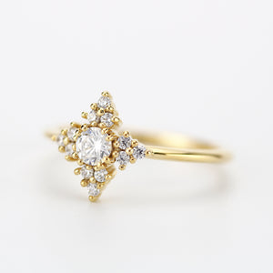Snowflake diamond ring engagement | unique engagement ring white diamonds - NOOI JEWELRY