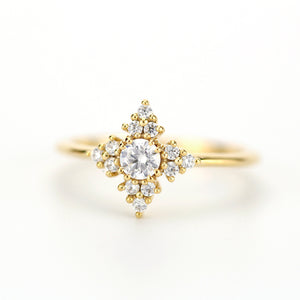 Snowflake diamond ring engagement | unique engagement ring white diamonds - NOOI JEWELRY