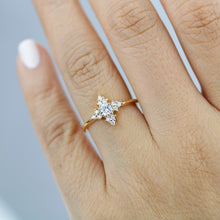 Load image into Gallery viewer, Snowflake diamond ring engagement | unique engagement ring white diamonds - NOOI JEWELRY