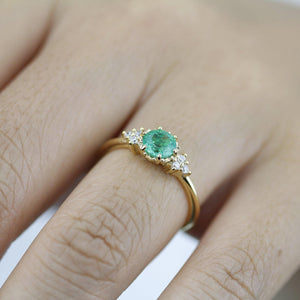 unique engagement ring, emerald engagement ring, engagement ring emerald, alternative engagement ring - NOOI JEWELRY