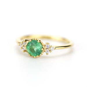 unique engagement ring, emerald engagement ring, engagement ring emerald, alternative engagement ring - NOOI JEWELRY
