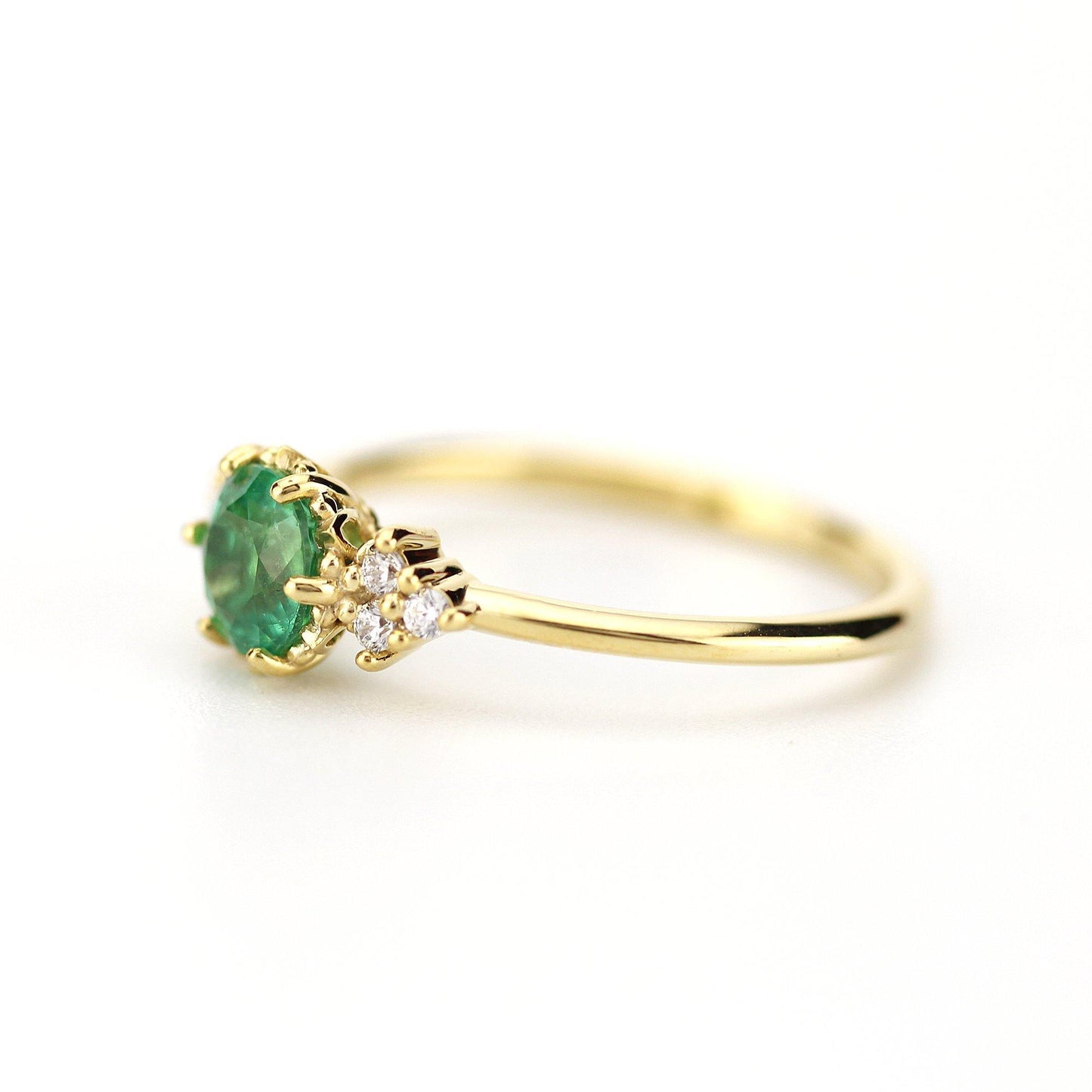 unique engagement ring, emerald engagement ring, engagement ring emerald, alternative engagement ring - NOOI JEWELRY