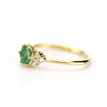 unique engagement ring, emerald engagement ring, engagement ring emerald, alternative engagement ring - NOOI JEWELRY