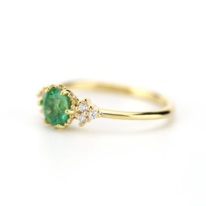 unique engagement ring, emerald engagement ring, engagement ring emerald, alternative engagement ring - NOOI JEWELRY
