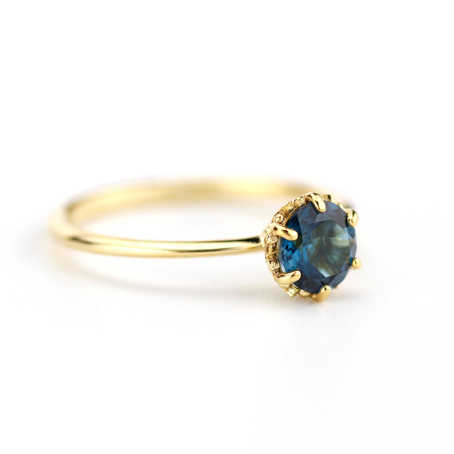 simple solitaire engagement ring London blue topaz - NOOI JEWELRY