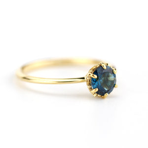 simple solitaire engagement ring London blue topaz - NOOI JEWELRY