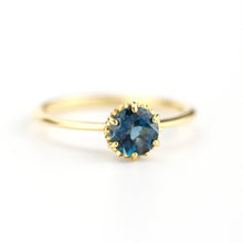 Load image into Gallery viewer, simple solitaire engagement ring London blue topaz - NOOI JEWELRY