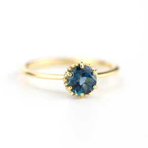 simple solitaire engagement ring London blue topaz - NOOI JEWELRY