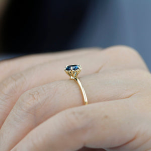 simple solitaire engagement ring London blue topaz - NOOI JEWELRY