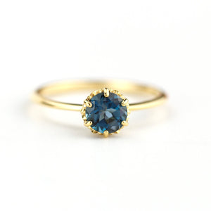 simple solitaire engagement ring London blue topaz - NOOI JEWELRY