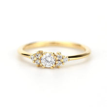 Load image into Gallery viewer, Cluster engagement ring diamond | classic engagement ring round simple | R284WD - NOOI JEWELRY