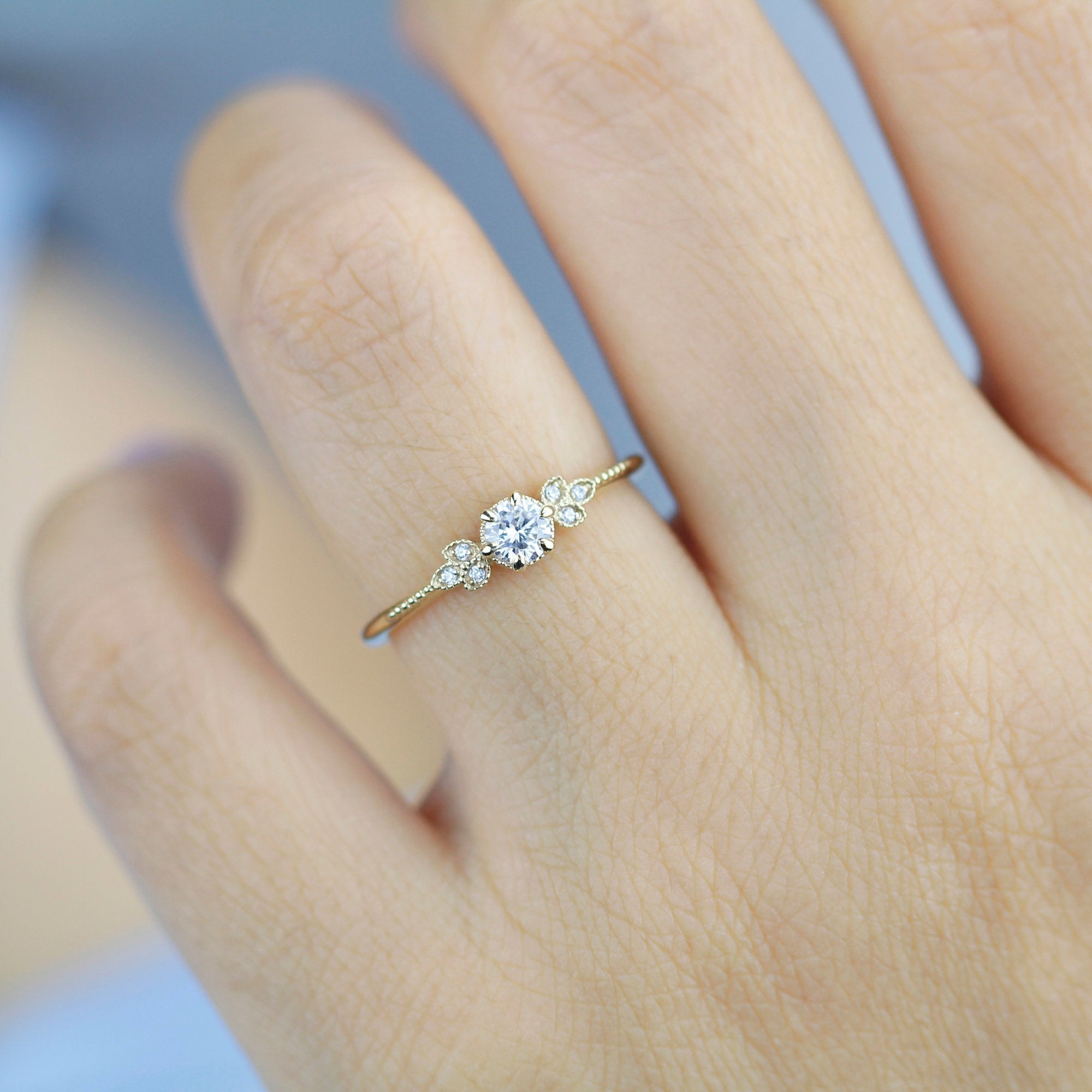 Bague Or 18 Carats Avec Diamants - 0,30 Carat - 8,20 G - Taille 52 - Occasion Cocktail