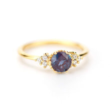 Load image into Gallery viewer, alexandrite engagement ring round, cluster ring alexandrite and diamonds - NOOI JEWELRY
