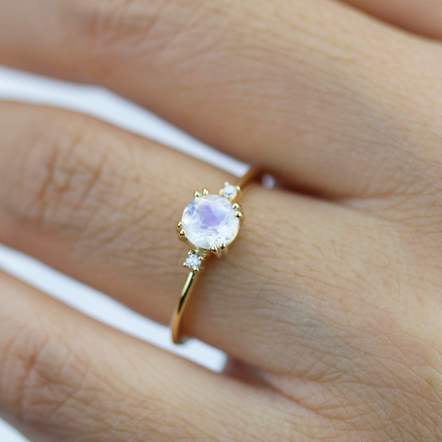Moonstone engagement ring, simple engagement ring, minimalist engagement ring, unique engagement ring - NOOI JEWELRY