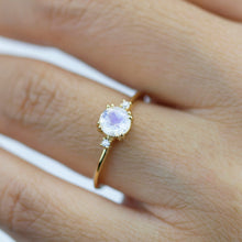 Load image into Gallery viewer, Moonstone engagement ring, simple engagement ring, minimalist engagement ring, unique engagement ring - NOOI JEWELRY