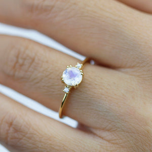 Moonstone engagement ring, simple engagement ring, minimalist engagement ring, unique engagement ring - NOOI JEWELRY