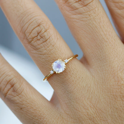 Moonstone engagement ring, simple engagement ring, minimalist engagement ring, unique engagement ring - NOOI JEWELRY