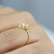 Load image into Gallery viewer, Moonstone engagement ring, simple engagement ring, minimalist engagement ring, unique engagement ring - NOOI JEWELRY