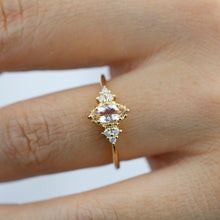 Load image into Gallery viewer, engagement ring marquise morganite diamond cluster ring - NOOI JEWELRY