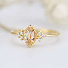 Load image into Gallery viewer, engagement ring marquise morganite diamond cluster ring - NOOI JEWELRY