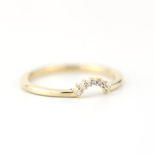engagement ring, Diamond Wedding Band, Crown Wedding band, Curved Diamond Band, Wedding Ring band, wedding band, minimalist ring