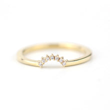 Load image into Gallery viewer, engagement ring, Diamond Wedding Band, Crown Wedding band, Curved Diamond Band, Wedding Ring band, wedding band, minimalist ring