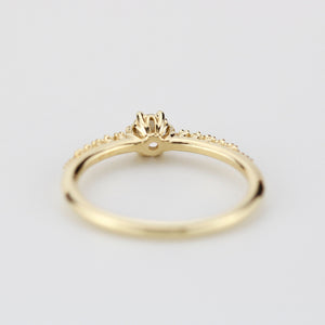 Round diamond engagement rings with side stones | prong setting diamond engagement ring - NOOI JEWELRY