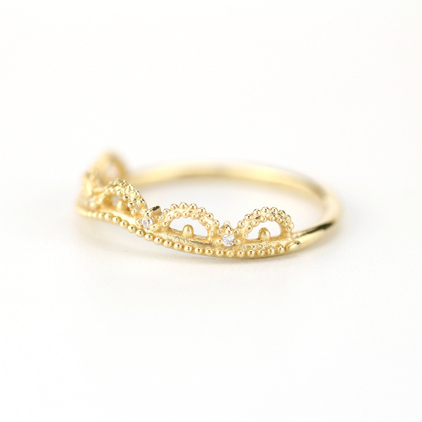 wedding ring, Filigree Wedding band, Engagement ring, diamond wedding band, antique wedding band, thin wedding band, milgrain wedding band - NOOI JEWELRY