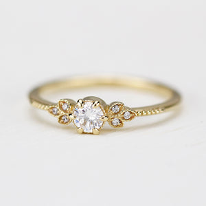 wedding ring set, bridal set, modern wedding set, cluster wedding ring, vintage wedding set, antique engagement ring - NOOI JEWELRY