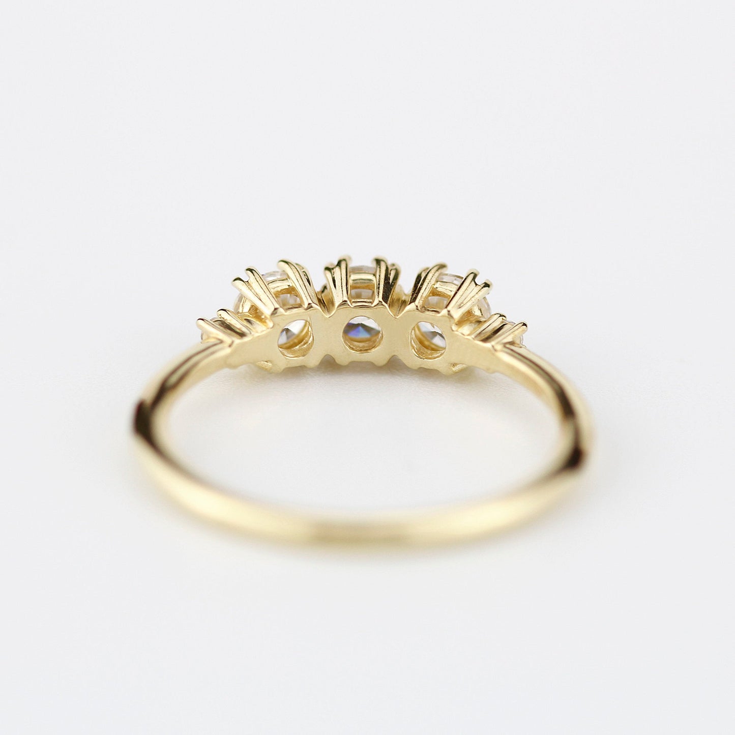 Three stone engagement rings simple | diamond wedding bands for women - NOOI JEWELRY