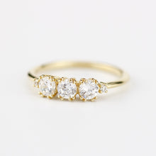 Load image into Gallery viewer, Three stone engagement rings simple | diamond wedding bands for women - NOOI JEWELRY