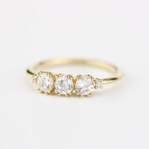Three stone engagement rings simple | diamond wedding bands for women - NOOI JEWELRY