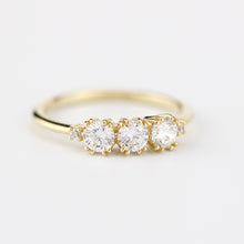 Load image into Gallery viewer, Three stone engagement rings simple | diamond wedding bands for women - NOOI JEWELRY