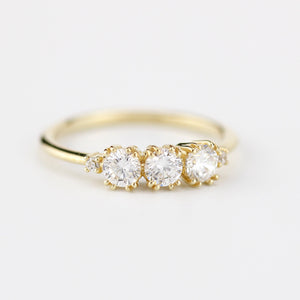 Three stone engagement rings simple | diamond wedding bands for women - NOOI JEWELRY