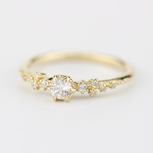 minimalist engagement ring diamond simple unique | barnacle engagement ring diamond - NOOI JEWELRY