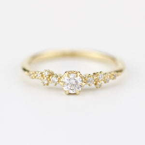 minimalist engagement ring diamond simple unique | barnacle engagement ring diamond - NOOI JEWELRY