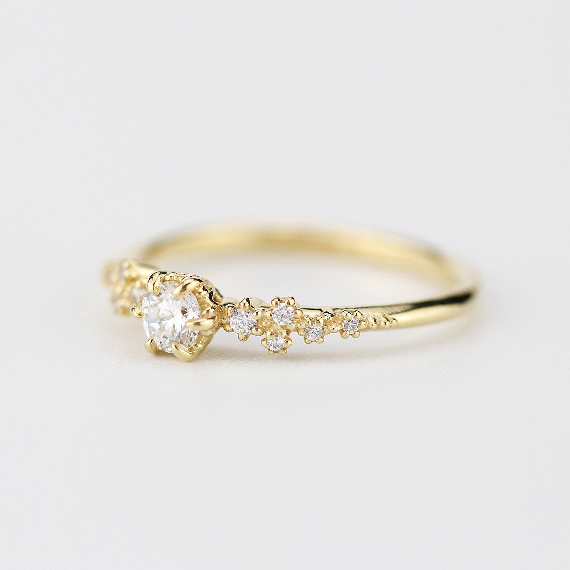 Simple Gold Diamond Engagement Rings