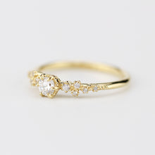 Load image into Gallery viewer, minimalist engagement ring diamond simple unique | barnacle engagement ring diamond - NOOI JEWELRY