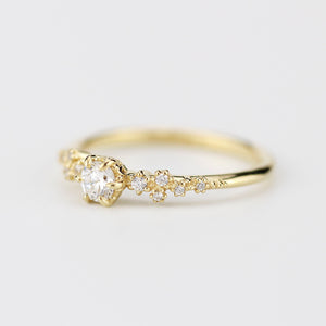 minimalist engagement ring diamond simple unique | barnacle engagement ring diamond - NOOI JEWELRY