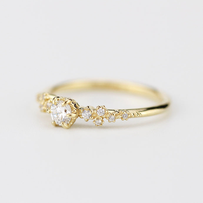 minimalist engagement ring diamond simple unique | barnacle engagement ring diamond - NOOI JEWELRY
