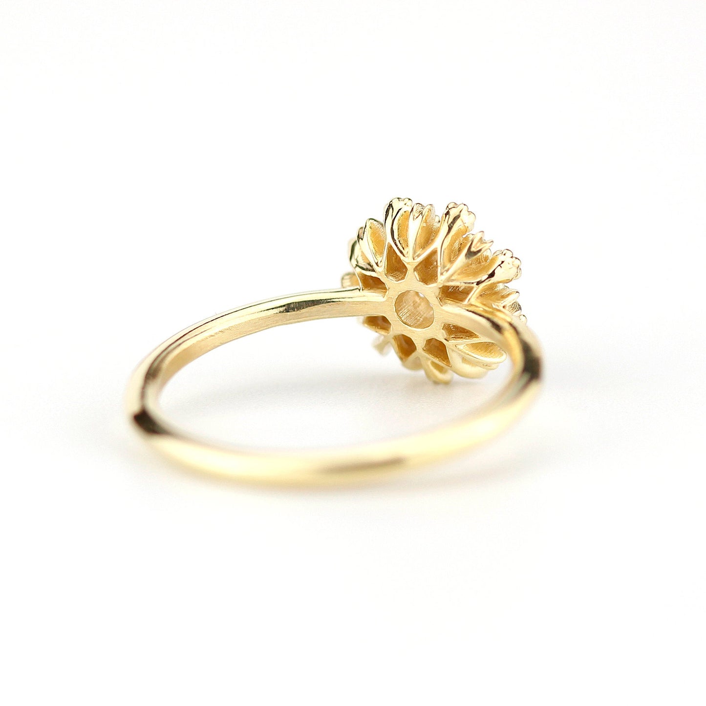 Floating diamonds engagement ring | halo engagement ring round vintage - NOOI JEWELRY