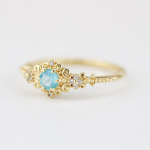 vintage style engagement rings art deco,  apatite and diamond engagement ring - NOOI JEWELRY