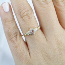 Load image into Gallery viewer, Morganite and diamonds engagement ring vintage style, Art deco engagement ring - NOOI JEWELRY