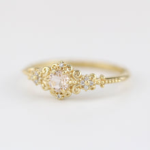 Load image into Gallery viewer, Morganite and diamonds engagement ring vintage style, Art deco engagement ring - NOOI JEWELRY