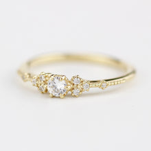Load image into Gallery viewer, simple engagement ring, engagement ring gold diamond, delicate engagement ring | R 298WD - NOOI JEWELRY