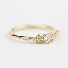 Load image into Gallery viewer, simple engagement ring, engagement ring gold diamond, delicate engagement ring | R 298WD - NOOI JEWELRY