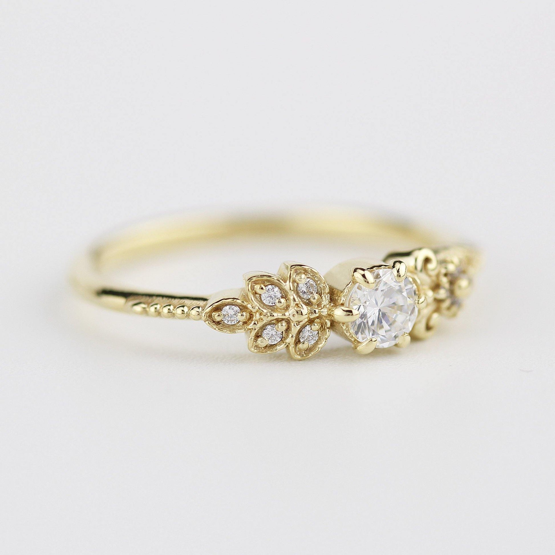Art deco diamond engagement ring | marquise engagement ring vintage art deco diamond - NOOI JEWELRY