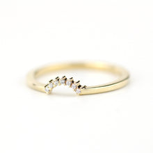 Load image into Gallery viewer, engagement ring, Diamond Wedding Band, Crown Wedding band, Curved Diamond Band, Wedding Ring band, wedding band, minimalist ring