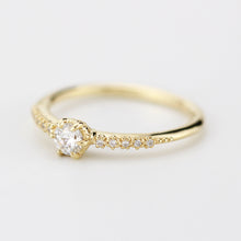 Load image into Gallery viewer, Round diamond engagement rings with side stones | prong setting diamond engagement ring - NOOI JEWELRY